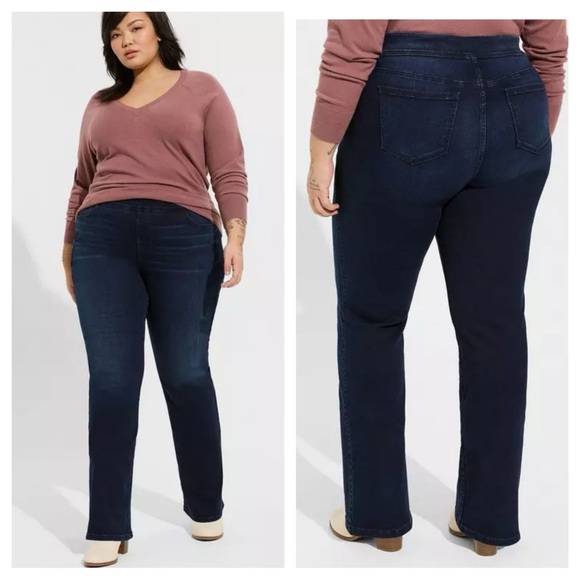 Torrid Jeans 2 2X 18 20 Pull On Lean Jean Slim Boot Super Soft Stretch‎ Comfort - Picture 1 of 9